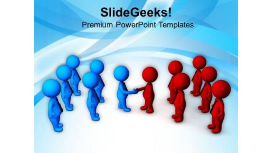 Teams Meeting Handshake PowerPoint Templates Ppt Backgrounds For Slides 0713