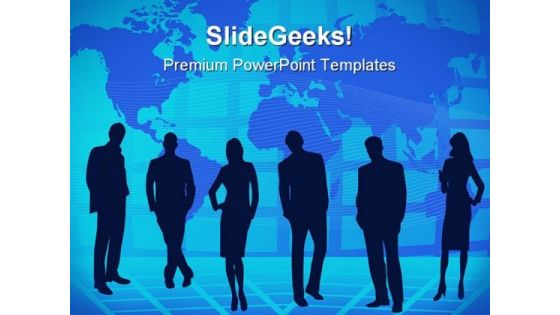 Teamwork And World Map Business PowerPoint Themes And PowerPoint Slides 0811