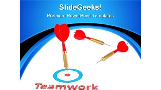 Teamwork Concept With Dart Business PowerPoint Templates And PowerPoint Backgrounds 0811