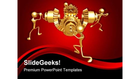 Teamwork Gears Industrial PowerPoint Themes And PowerPoint Slides 0811