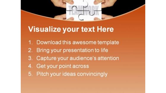 Teamwork Paper Handshake PowerPoint Themes And PowerPoint Slides 0811