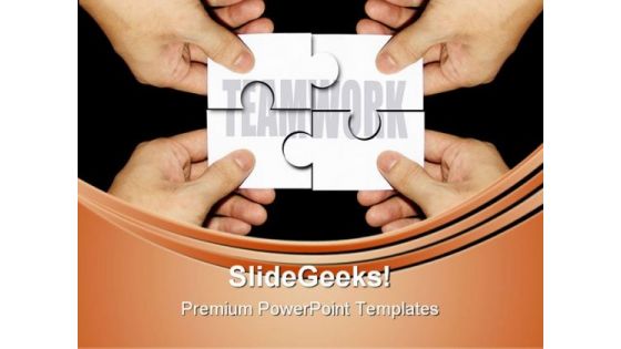 Teamwork Paper Handshake PowerPoint Themes And PowerPoint Slides 0811