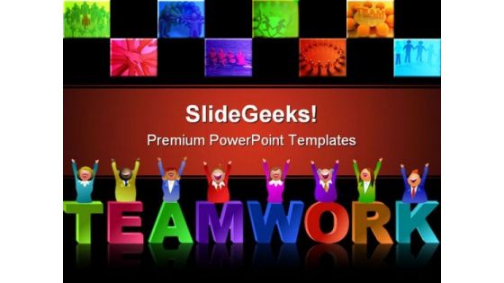 Teamwork People PowerPoint Template 0510