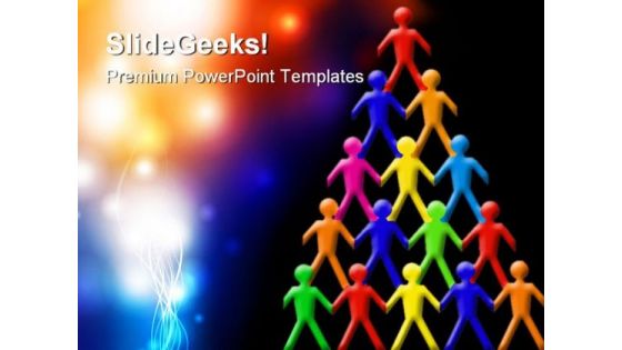 Teamwork People PowerPoint Template 1010