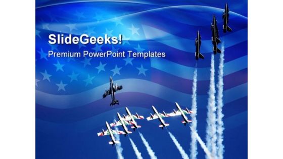 Teamwork Planes Americana PowerPoint Templates And PowerPoint Backgrounds 0711