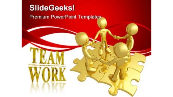 Teamwork Puzzle Business PowerPoint Themes And PowerPoint Slides 0811