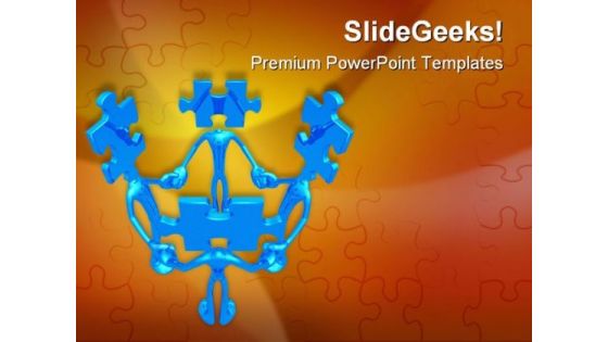 Teamwork Puzzle Leadership PowerPoint Templates And PowerPoint Backgrounds 0811