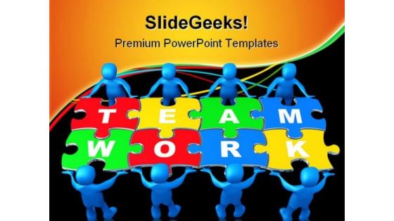 Teamwork Puzzles Leadership PowerPoint Templates And PowerPoint Backgrounds 0811