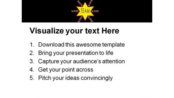 Teamwork Star Shapes PowerPoint Themes And PowerPoint Slides 0811