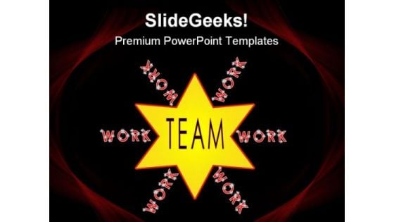 Teamwork Star Shapes PowerPoint Themes And PowerPoint Slides 0811