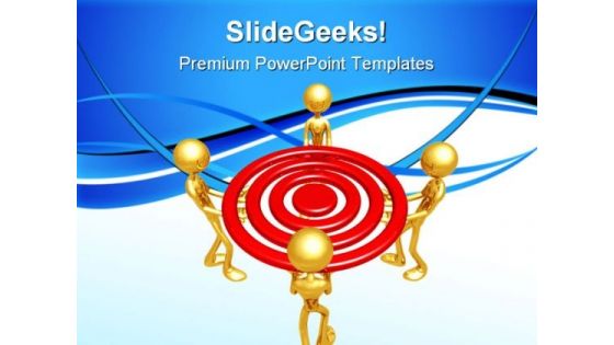 Teamwork Target Business PowerPoint Themes And PowerPoint Slides 0911