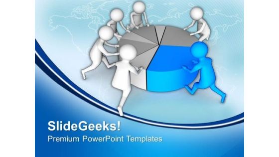 Teamwork To Make A Pie Chart PowerPoint Templates Ppt Backgrounds For Slides 0713