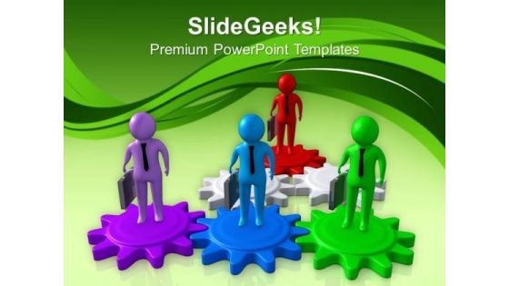 Teamwork With Team Leaders Business Concept PowerPoint Templates Ppt Backgrounds For Slides 0613