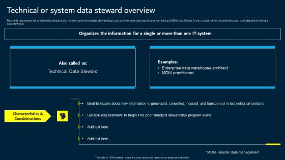 Technical Or System Data Steward Overview Data Custodianship Mockup Pdf