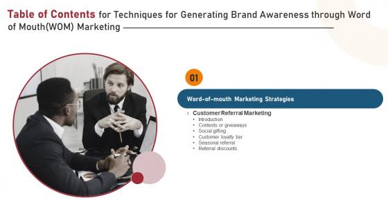 Techniques For Generating Brand Awareness Through Word Table Of Contents Structure Pdf
