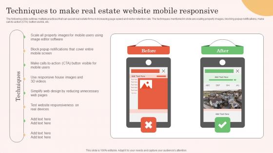 Techniques To Make Real Estate Website Mobile Real Estate Property Marketing Demonstration Pdf