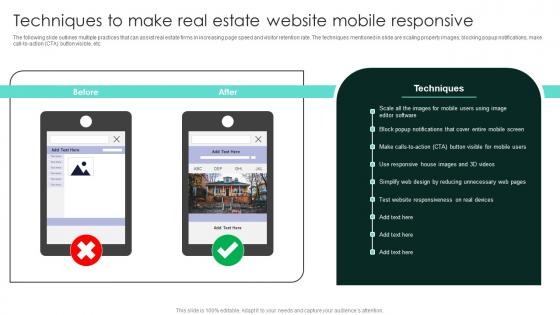 Techniques To Make Real Estate Website Mobile Responsive Strategic Real Estate Infographics Pdf