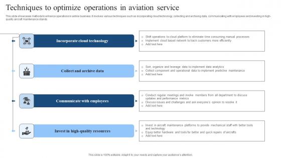 Techniques To Optimize Operations In Aviation Service Designs Pdf