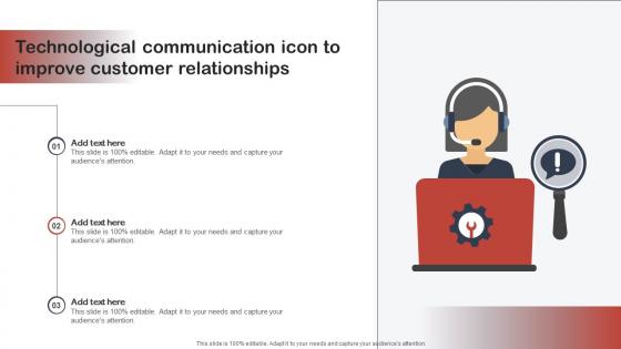 Technological Communication Icon To Improve Customer Relationships Infographics Pdf