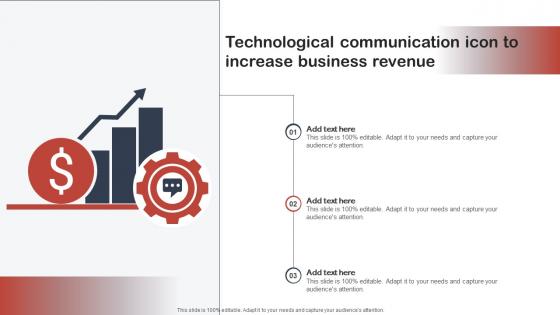 Technological Communication Icon To Increase Business Revenue Mockup Pdf