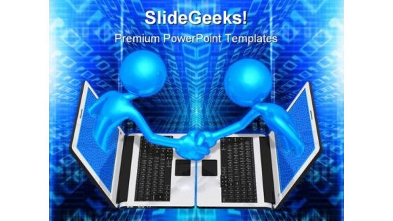 Technology Handshake Business PowerPoint Template 0810