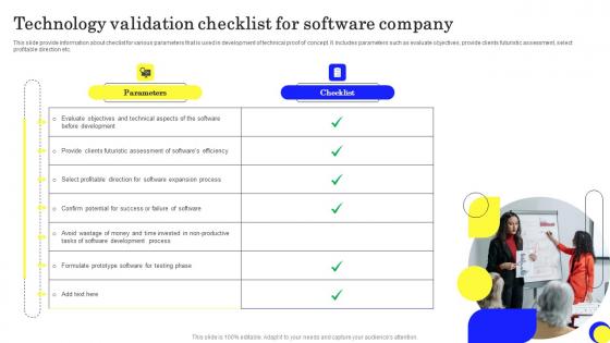 Technology Validation Checklist For Software Company Ppt Infographics Sample Pdf Technology Validation Checklist For Software Company Ppt Infographics Sample Pdf