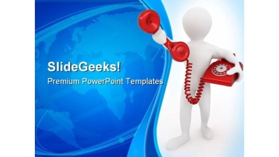 Telephone Receiver Communication PowerPoint Themes And PowerPoint Slides 0311