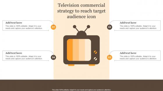 Television Commercial Strategy To Reach Target Audience Icon Summary Pdf