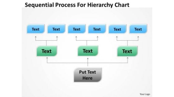 Template For Organizational Chart Sequential Process Hierarchy PowerPoint Templates