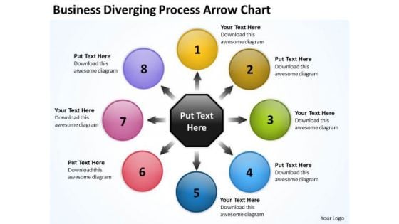 Templates Diverging Process Arrow Chart Cycle PowerPoint