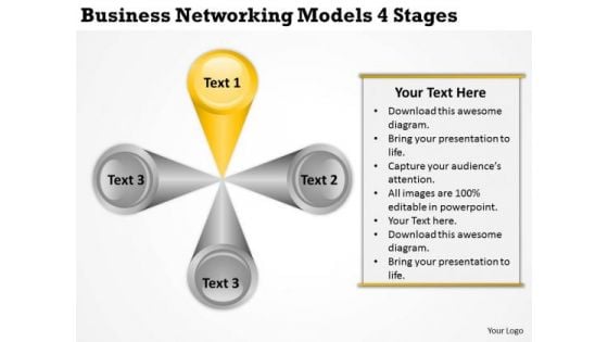 Templates Download Networking Models 4 Stages Business Cards PowerPoint Slides