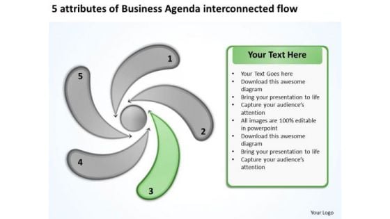 Templates Free Download Agenda Interconnected Flow Business Plan Creator PowerPoint Slides