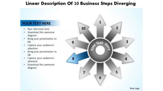 Templates Free Download Steps Diverging Circular Flow Process PowerPoint