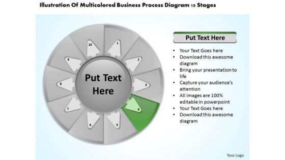 Templates Process Diagram 10 Stages Business Plan PowerPoint