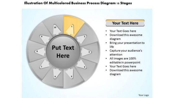 Templates Process Diagram 10 Stages Financial Advisor Business Plan PowerPoint