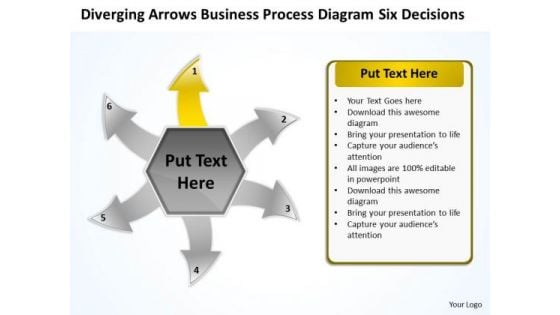 Templates Process Diagram Six Decisions Ppt Arrow Software PowerPoint
