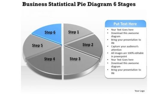 Templates Statistical Pie Diagram 6 Stages Ppt Steps To Making Business Plan PowerPoint Slides