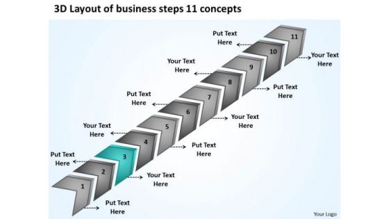 Templates Steps 11 Concepts Examples Of Business Plans For Small PowerPoint Slides
