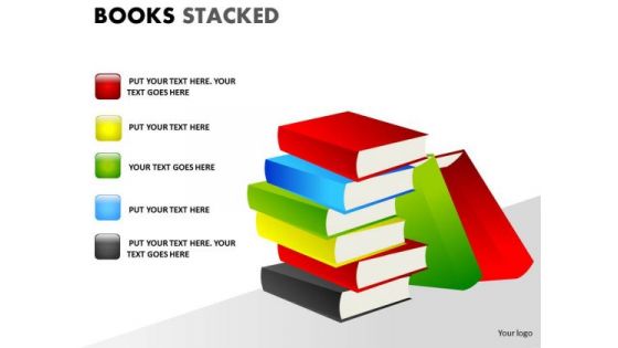 Textbook Books Stacked PowerPoint Slides And Ppt Diagram Templates