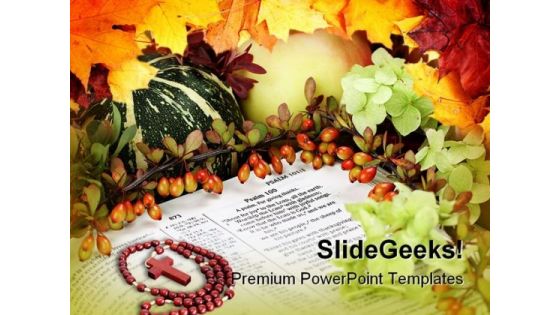 Thanks Giving Bible Holidays PowerPoint Template 1010