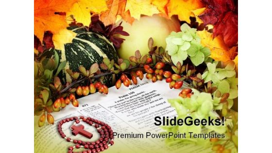 Thanks Giving Bible Holidays PowerPoint Template 1010