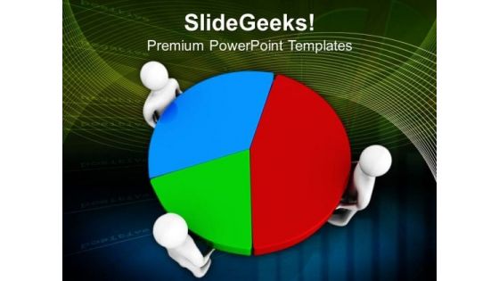 The Business Result With Team By Pie Chart PowerPoint Templates Ppt Backgrounds For Slides 0713