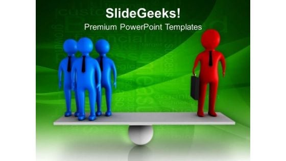 The Leader And Make Balance With Team PowerPoint Templates Ppt Backgrounds For Slides 0613