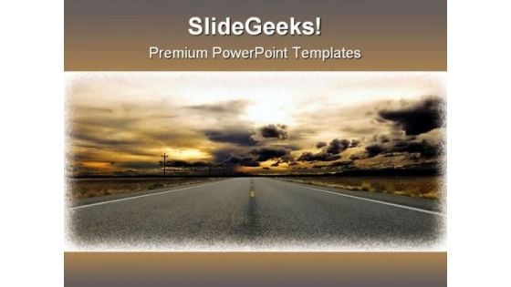 The Road Travel PowerPoint Themes And PowerPoint Slides 0611