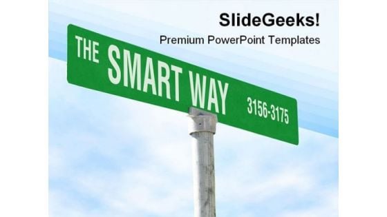 The Smart Way Symbol PowerPoint Templates And PowerPoint Backgrounds 0811