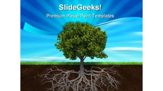 The Tree And Roots Nature PowerPoint Themes And PowerPoint Slides 0411