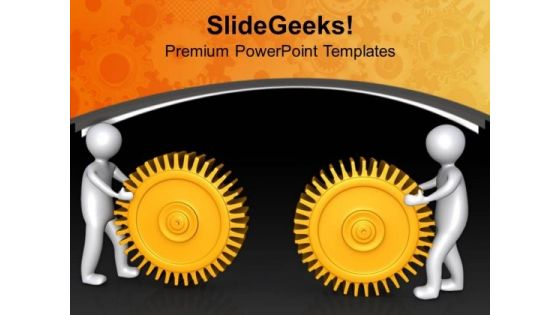 The Two Right Gears With Positive Approch PowerPoint Templates Ppt Backgrounds For Slides 0713