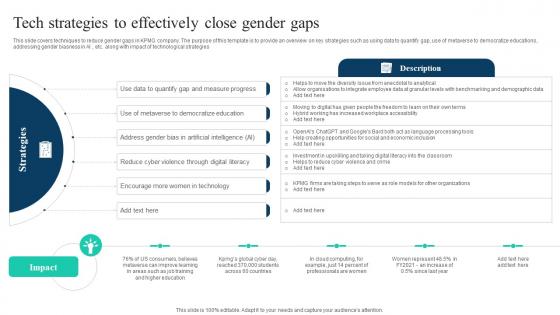 The Ultimate Guide To KPMG Tech Strategies To Effectively Close Gender Gaps Strategy SS V The Ultimate Guide To KPMG Tech Strategies To Effectively Close Gender Gaps Strategy SS V
