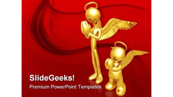 The Wannabe Angel Religion PowerPoint Themes And PowerPoint Slides 0811