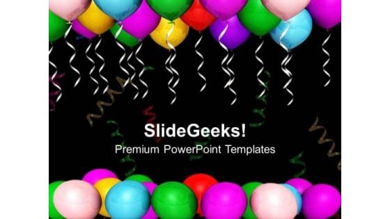 Theme Balloons For Party And Celebration PowerPoint Templates Ppt Backgrounds For Slides 0613